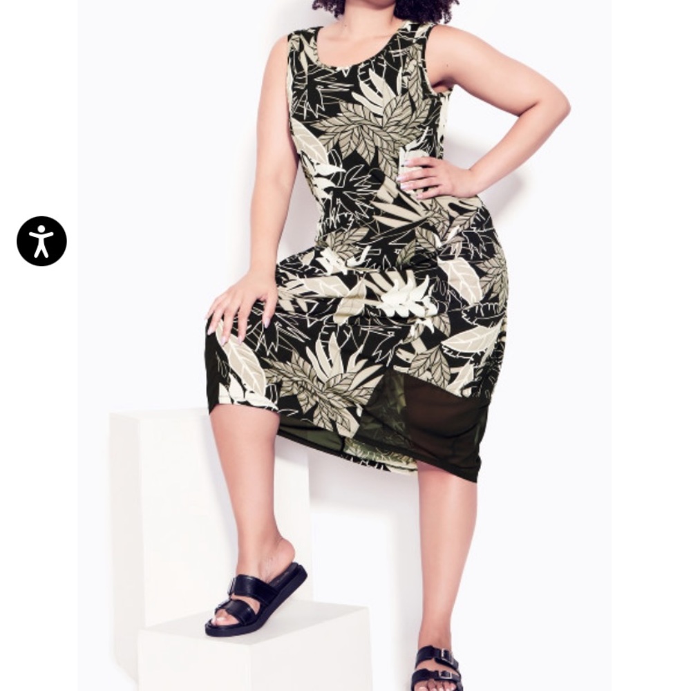 ZIM & ZOE Zelda Print Dress - mono palm 26/28